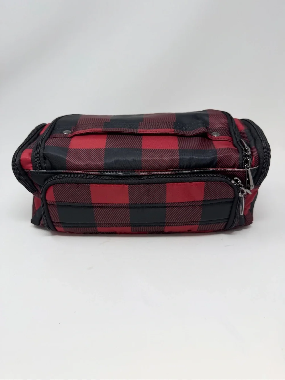 Lug Trolley Cosmetic Bag Red and Black Buffalo Check